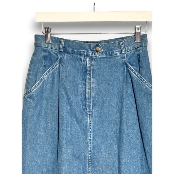 Vintage Charter Club Denim Maxi Skirt Size 10 Made in British Hong Kong - Picture 2 of 8